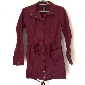 Forever 21 Burgundy Utility Jacket Ladies Size Medium